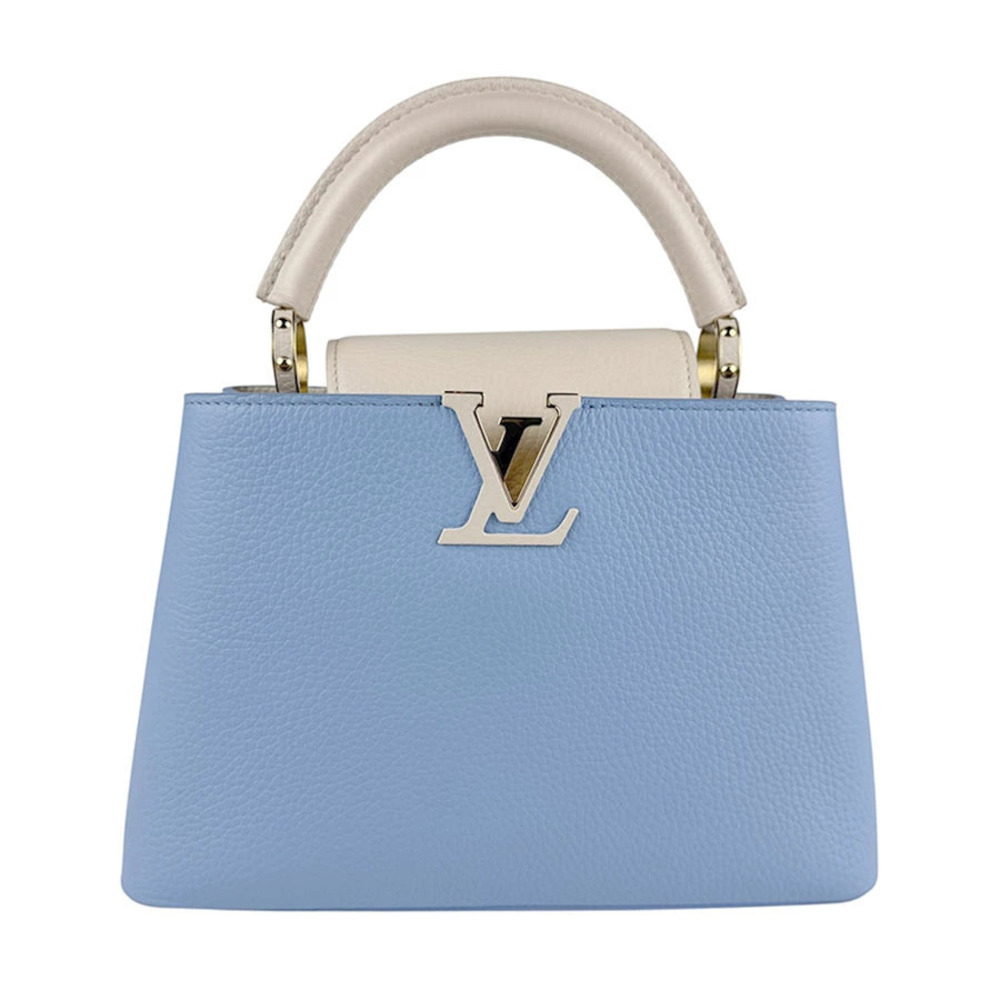 Louis Vuitton Capucines Leather De Provence Shoulder Bag Blue
